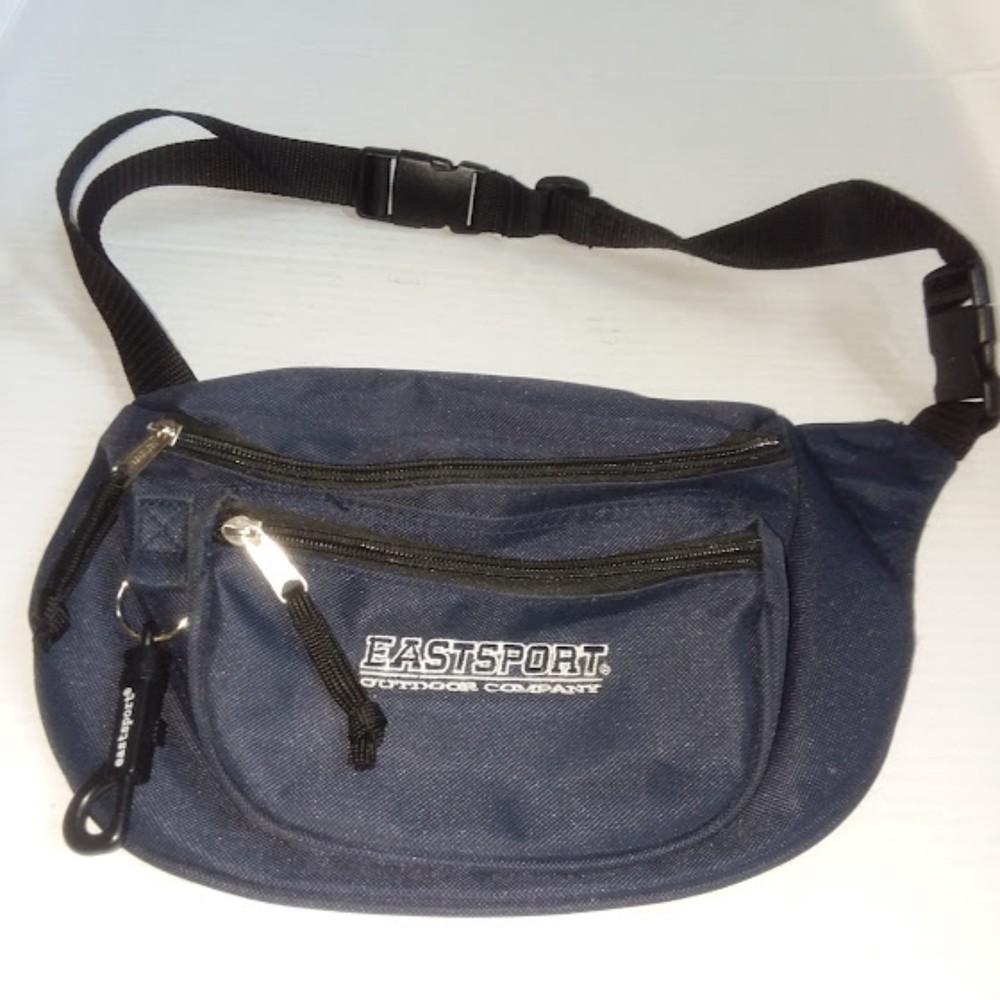 Eastsport Black Fanny Pack Belt Bag Belly Bag with belt extender